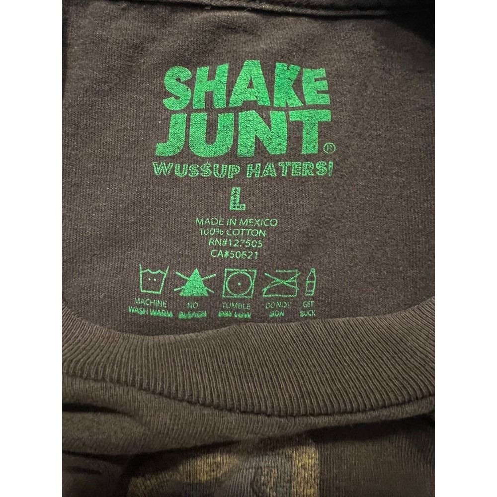 Shake Junt Wussup Haters Graphic T-Shirt Mens Large Black Skate Streetwear Tee